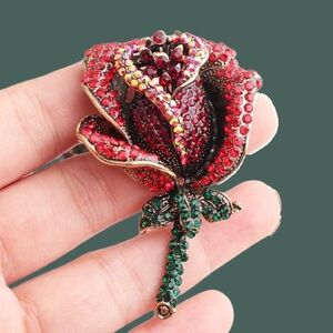 New Vintage-Style Rose Brooch (1.5” wide x 2.5” tall) (Version L)